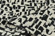 Black and White Abstract Geometric Boucle Upholstery Fabric|Contemporary Abstract Pattern Home Decor Furniture Chair Couch Reupholstery