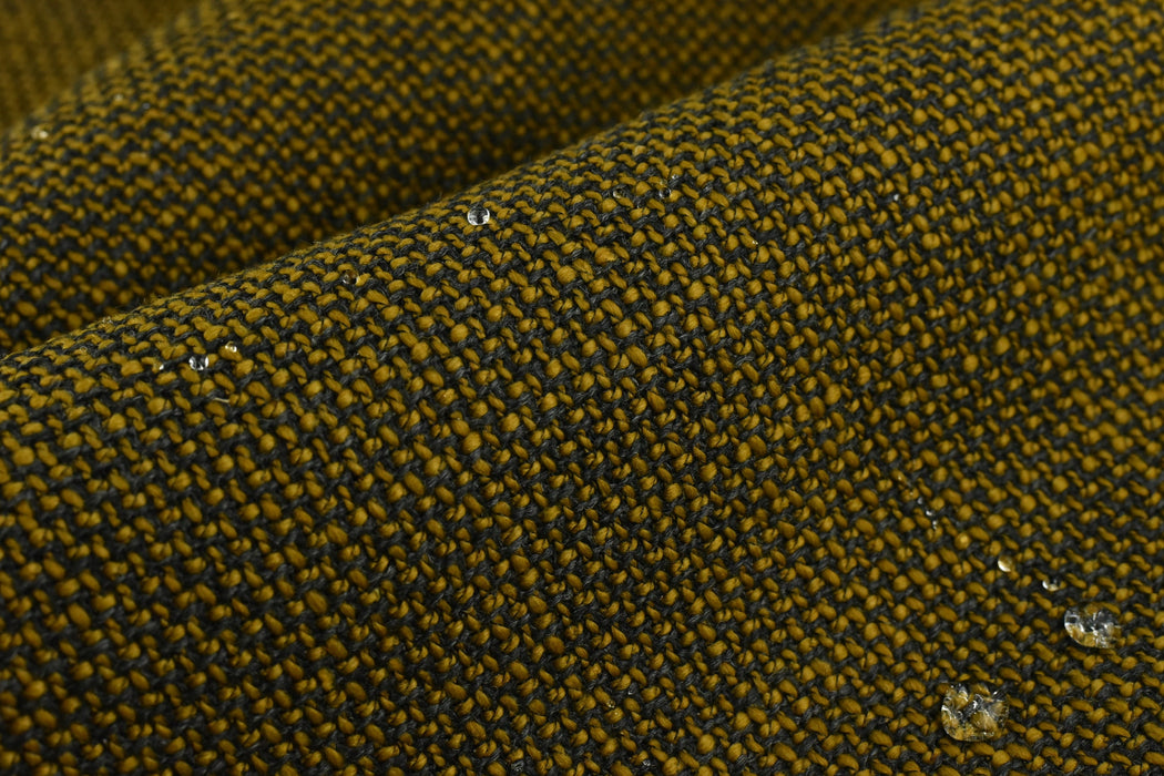 Stain Resistant Heavy Weight Wool Blended Performance Upholstery Fabric in Gold Brown|Chunky Woven Heavy Duty Easy Clean High Quality Fabric