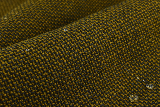 Stain Resistant Heavy Weight Wool Blended Performance Upholstery Fabric in Gold Brown|Chunky Woven Heavy Duty Easy Clean High Quality Fabric