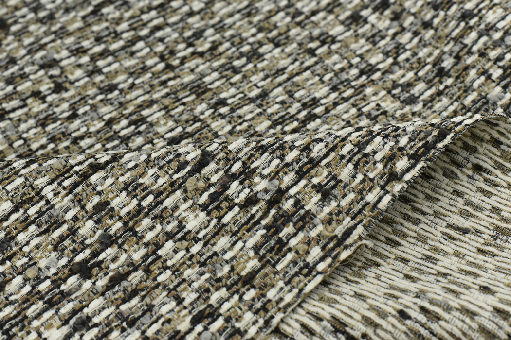 Heavy Weight Tweed Boucle Upholstery Fabric With Black White Brown For Furniture Reupholstery|Unique Boucle For Your Special Home Space