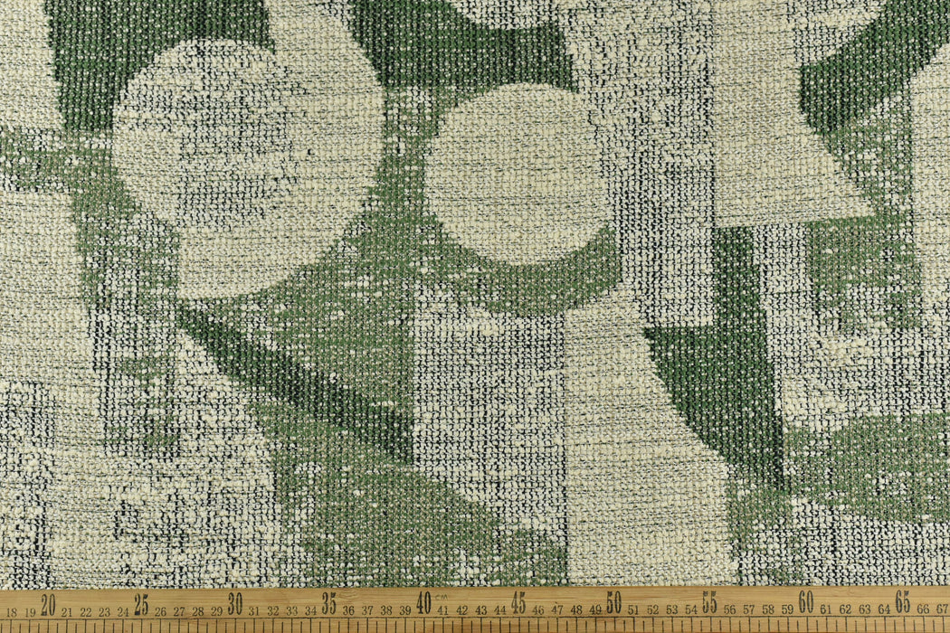 Green Large Woven Abstract Geometric Upholstery Fabric By The Yard For Chair|Contemporary Geometric Upholstery For Furniture Chair Couch