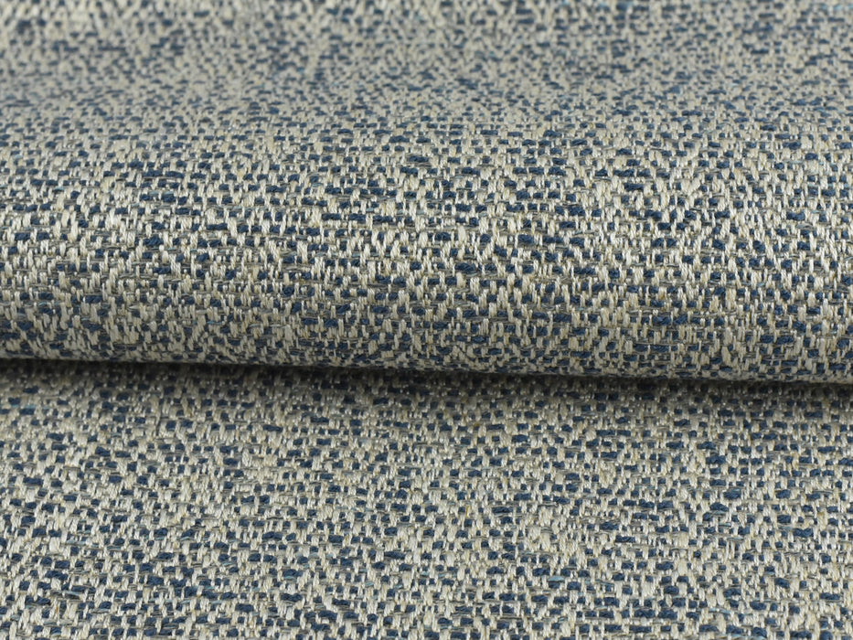 Heavy Weight Navy Blue Cream Linen Blended Furnirure Upholstery Fabric By The Yard|High Quality Woven Textured Chair Reupholstery Fabric