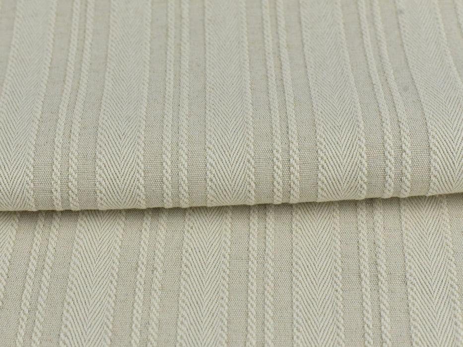 100% Pure Cotton Green Ivory Cream Stripe Geometric Upholstery Fabric by the Yard| Vintage Fabric For Drapery Curtain Table Cloth Bedspread