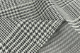 Heavy Weight Black and White Grey Linen Blend Houndstooth Plaid Upholstery Fabric For Chair Couch|Geometric Pattern Furniture Fabric-870GSM