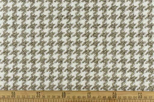 Heavy Weight Oxford Tan Houndstooth Plaid Upholstery Fabric For Chair Couch|Mid-Century Modern Geometric Check Furniture Fabric-740GSM