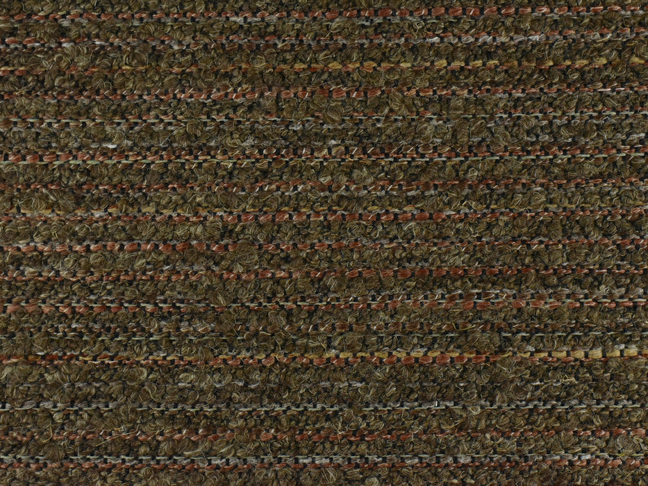 Dark Olive Green and Rust Heavy Wool Linen Blend Boucle Upholstery Fabric|Chunky Nubby Textured Fabric For Armchair Dining Chair