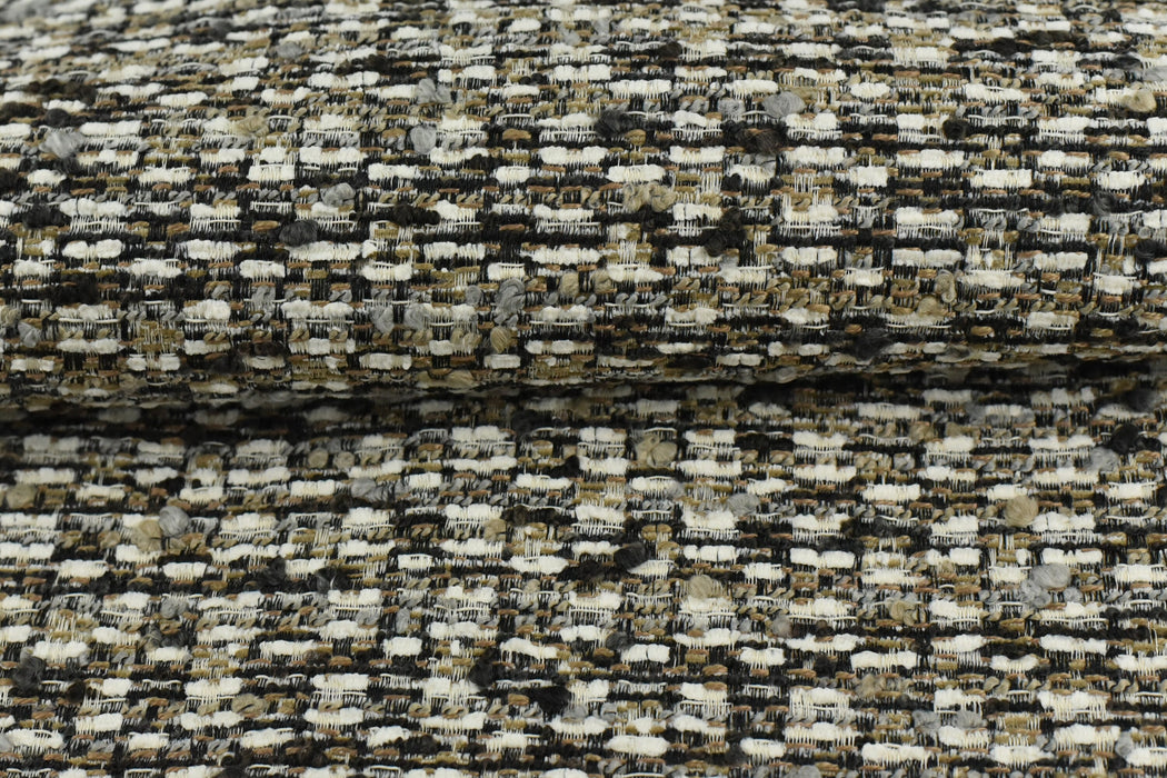 Heavy Weight Tweed Boucle Upholstery Fabric With Black White Brown For Furniture Reupholstery|Unique Boucle For Your Special Home Space