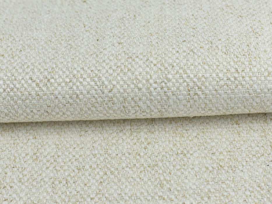 Designer Heavy Weight Stain Resistant Cream Linen Blended Upholstery Fabric|Anti Stain Performance Flax Fabric For Chair/Bedframe