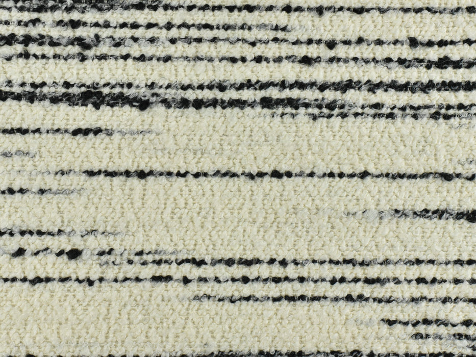 Abstract Geometric Stripe Boucle Upholstery Fabric By The Yard|Black And Cream Home Decor Fabric For Chair Headboard Couch