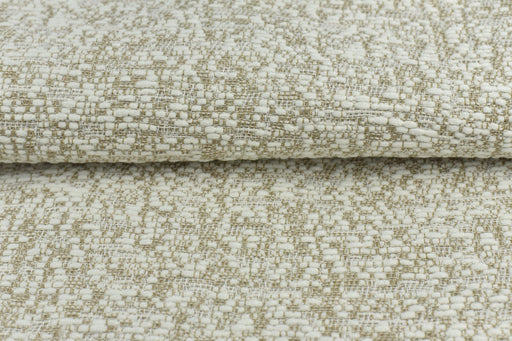 Heavy Weight Nubby Textured Boucle Upholstery Fabric For Couch in Cream and Tan|Best Choice For Chair Reupholstery 57"W/880GSM