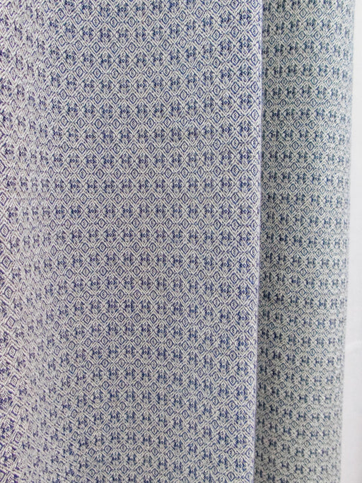 Natural Cotton Linen Only Bule Geometric Woven Textured Upholsetry Fabric and Drapery Fabric By The Yard|Reuoholstery For Chair