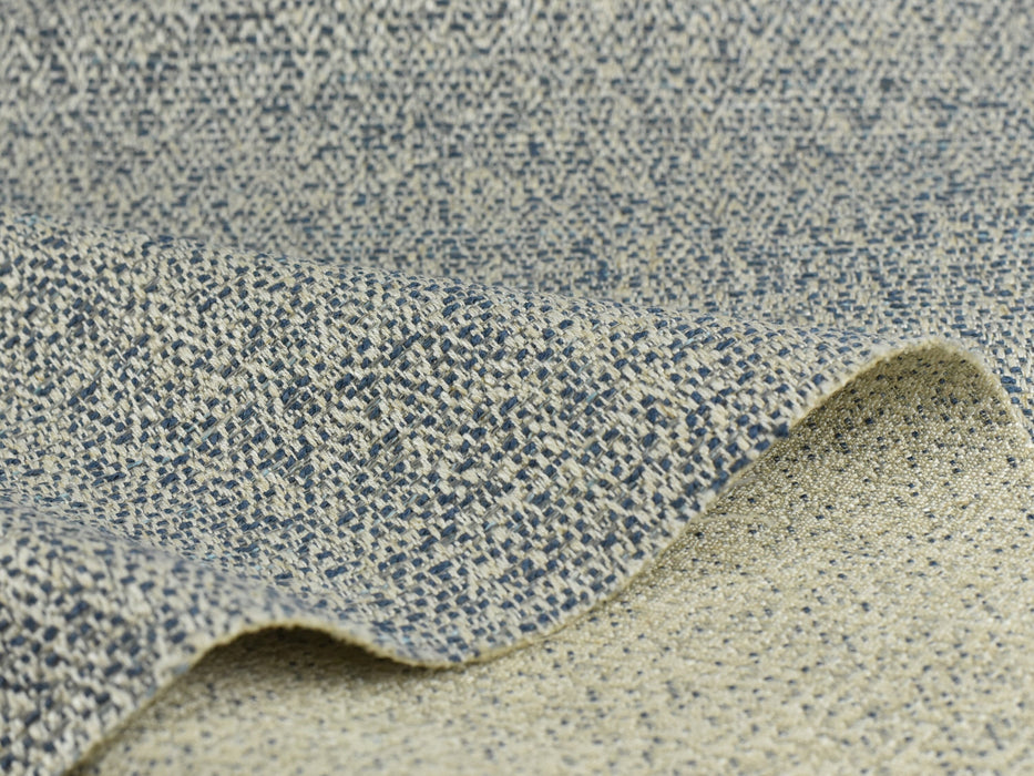 Heavy Weight Navy Blue Cream Linen Blended Furnirure Upholstery Fabric By The Yard|High Quality Woven Textured Chair Reupholstery Fabric