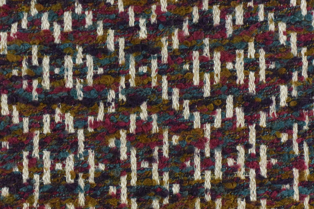 Colorful Tweed Textured Herringbone Geometric Wool Blend Boucle Upholstery Fabric By The Yard For Furniture Drapery-110"(280CM) Width