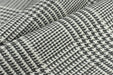 Heavy Weight Black and White Grey Linen Blend Houndstooth Plaid Upholstery Fabric For Chair Couch|Geometric Pattern Furniture Fabric-870GSM