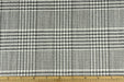 Heavy Weight Black and White Grey Linen Blend Houndstooth Plaid Upholstery Fabric For Chair Couch|Geometric Pattern Furniture Fabric-870GSM