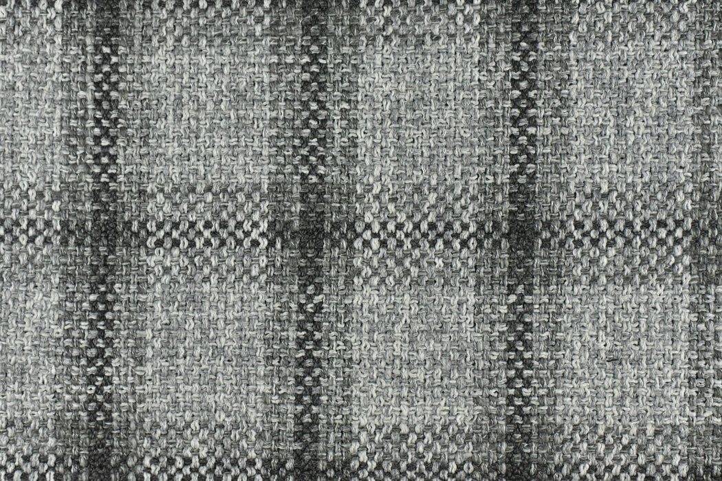 Heavy Weight Wool Cotton Blend Check Upholstery in Black and Gray|Plaid Woven Geometric Pattern Upholstery Fabric by the Yard-57"W/760GSM