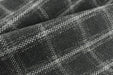 Heavy Duty Wool Cotton Blend Geometric Woven Upholstery Fabric in Charocal Gray|Check Pattern Upholstery Fabric For Dining Chair-57"W/760GSM