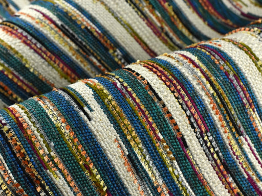 Multi-Colored Modern Wool Blend Tweed Design Abstract Stripe Upholsetry Fabric|Beautiful High End Woven Furniture Fabric For Chair