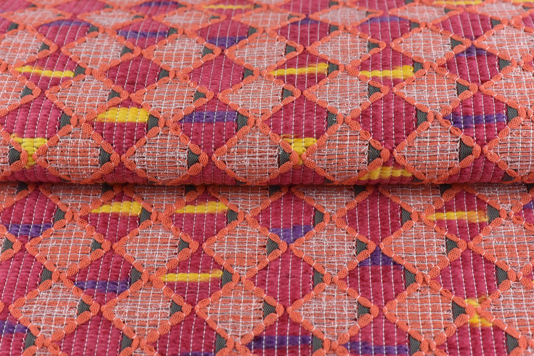 Wool Blend Fancy Textured Diamond Geometric Upholstery Fabric For Drapery|Unique Home Decor Fabric For Lamp Shades,Pillow Covers,Wall Decor