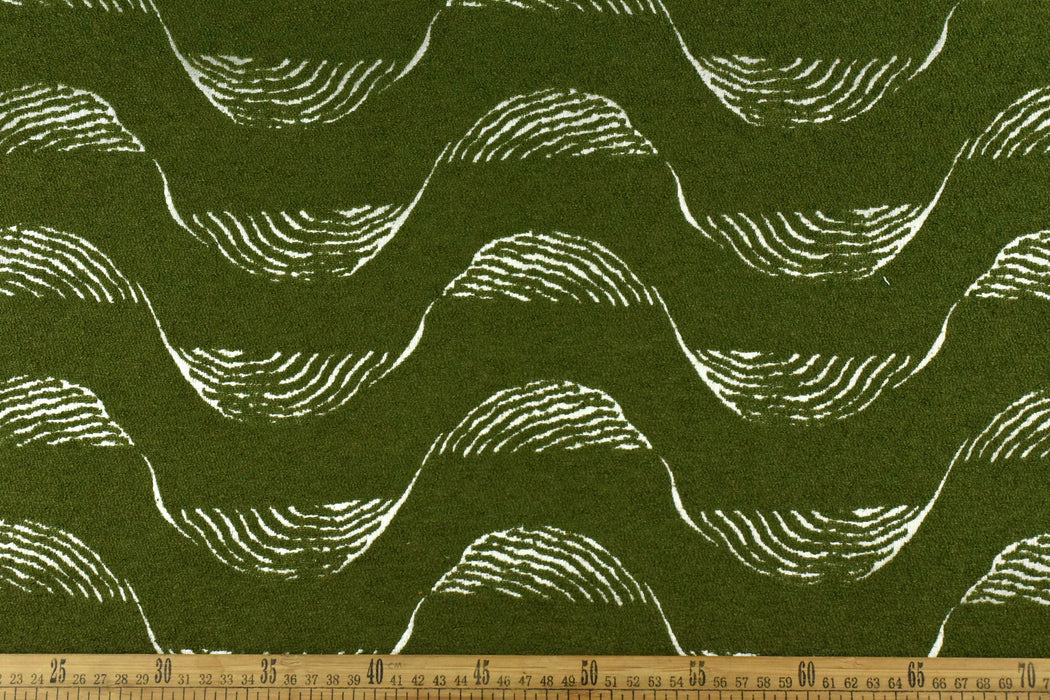 Moss Green Abstract Geometric Upholsetry Fabric For Chair|Green and White Abstract Stripes Pattern Reupholstery Fabric For Curtain Pillow