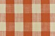 100% Pure Cotton Orange and Cream Vintage Buffalo Check Jacquard Upholstery And Drapery Fabric|Rustic Traditional Home Decor Fabric