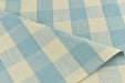 100% Pure Cotton Light Blue and Cream Vintage Buffalo Plaid Jacquard Upholstery And Drapery Fabric|Rustic Traditional Check Fabric