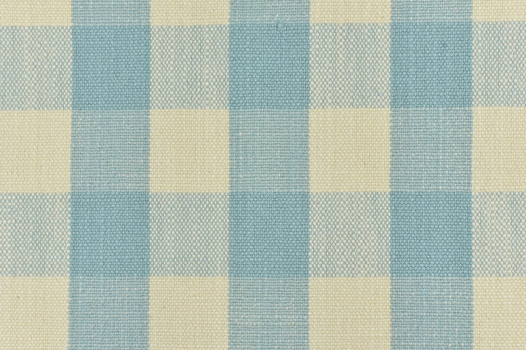 100% Pure Cotton Light Blue and Cream Vintage Buffalo Plaid Jacquard Upholstery And Drapery Fabric|Rustic Traditional Check Fabric