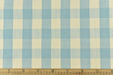 100% Pure Cotton Light Blue and Cream Vintage Buffalo Plaid Jacquard Upholstery And Drapery Fabric|Rustic Traditional Check Fabric