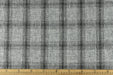 Heavy Weight Wool Cotton Blend Check Upholstery in Black and Gray|Plaid Woven Geometric Pattern Upholstery Fabric by the Yard-57"W/760GSM