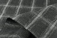 Heavy Weight Wool Cotton Blend Check Upholstery in Black and Gray|Plaid Woven Geometric Pattern Upholstery Fabric by the Yard-57"W/760GSM