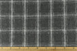 Heavy Duty Wool Cotton Blend Geometric Woven Upholstery Fabric in Charocal Gray|Check Pattern Upholstery Fabric For Dining Chair-57"W/760GSM