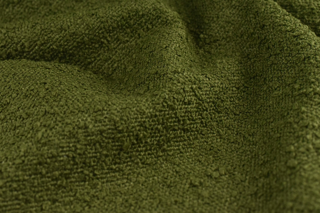 Heavy Weight Moss Green/Olive Green Boucle Upholstery Fabric|Textured Boucle Fabric By The Yard For Chair Sofa Headboard Ottoman Furniture