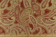 Vintage Chenille Jacquard Paisley Floral Upholstery Fabric For Sofa Couch Pillow in Gold Brown|MCM Red/Yellow Paisley Furniture Fabric