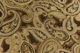 Dark Brown Gold Vintage Paisley Floral Jacquard Chenille Upholstery Fabric For Dining Chair Ottoman|Paisley Home Decor Fabric By The Yard