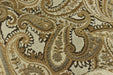 Cream Light Gold Vintage Paisley Floral Jacquard Chenille Upholstery Fabric For Chair Cushion Ottoman|Earth Tone Paisley Home Decor Fabric