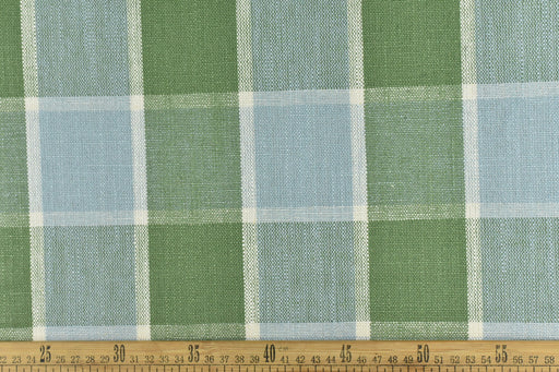 Linen Blend Vintage Blue Green Jacquard Bafflalo Check Farmhouse Upholstery Fabric For Chairs Seat Cushion|Cream Red Check Pattern Fabric