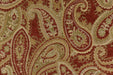 Vintage Chenille Jacquard Paisley Floral Upholstery Fabric For Sofa Couch Pillow in Gold Brown|MCM Red/Yellow Paisley Furniture Fabric