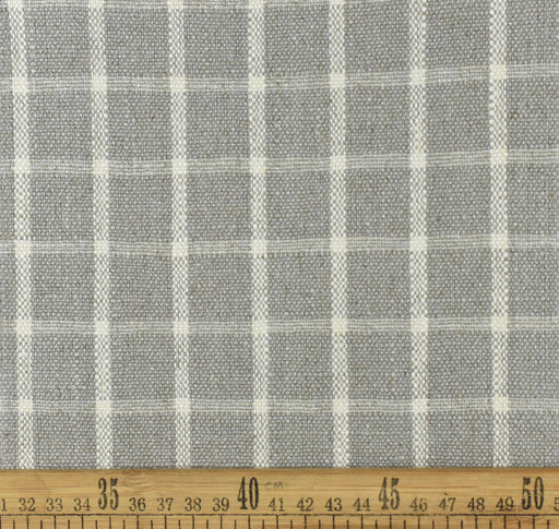 Linen Blend Vintage Navy Blue Jacquard Plaid Check Farmhouse Upholstery Fabric For Chairs Seat Cushion|Yellow/Grey Check Pattern Fabric