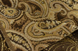 Dark Brown Gold Vintage Paisley Floral Jacquard Chenille Upholstery Fabric For Dining Chair Ottoman|Paisley Home Decor Fabric By The Yard