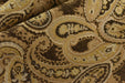 Dark Brown Gold Vintage Paisley Floral Jacquard Chenille Upholstery Fabric For Dining Chair Ottoman|Paisley Home Decor Fabric By The Yard