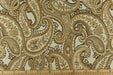 Cream Light Gold Vintage Paisley Floral Jacquard Chenille Upholstery Fabric For Chair Cushion Ottoman|Earth Tone Paisley Home Decor Fabric