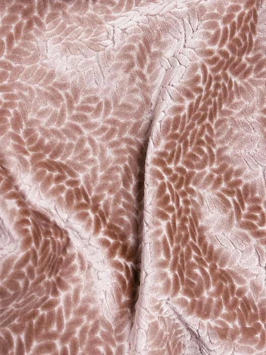 Luxury Geometric Leaf Pattern Raised Cut Velvet Upholstery Fabric By The Yard|Burnt Orange Cut Velvet Upholstery Fabric For Chair Couch