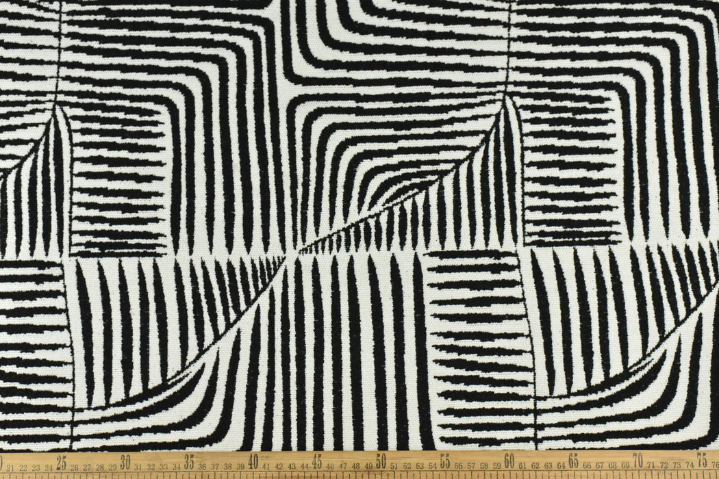 Heavy Weight Black and White Abstract Geometric Upholstery Fabric For Chair Ottoman|Burnt Orange Stripe Jacquard Fabric For Furniture