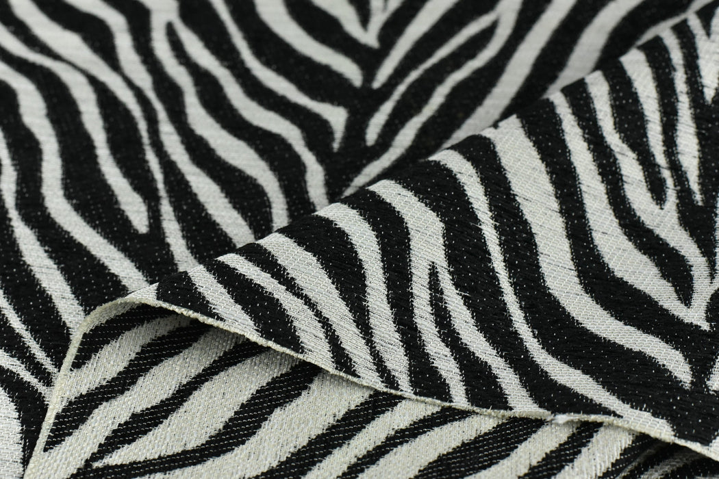 Vintage Black White Geometric Zebra Pattern Jacquard Upholstery Fabric Drapery Fabric|Heavy Weight Woven Upholstery Fabric For Chair Curtain