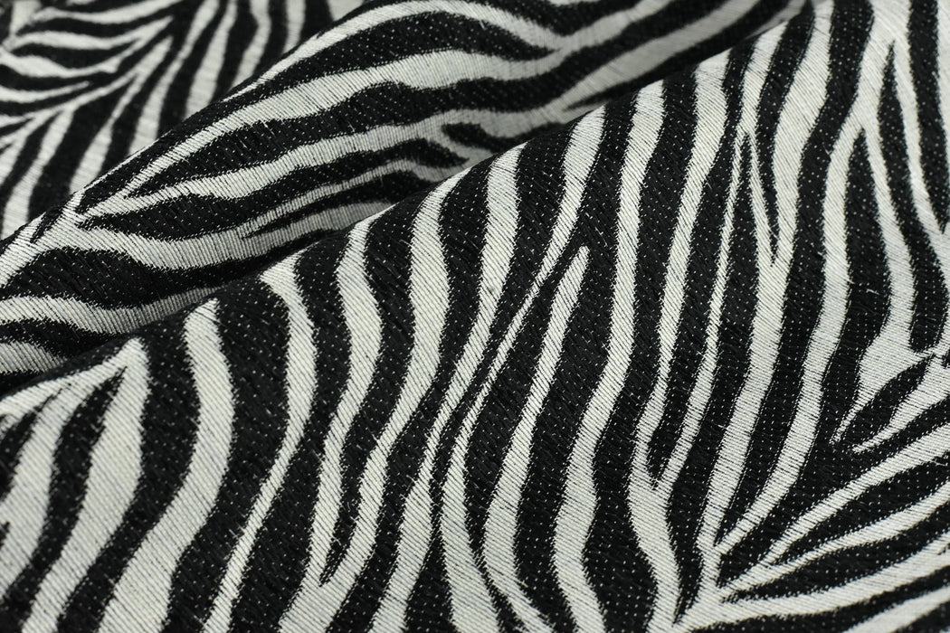 Vintage Black White Geometric Zebra Pattern Jacquard Upholstery Fabric Drapery Fabric|Heavy Weight Woven Upholstery Fabric For Chair Curtain