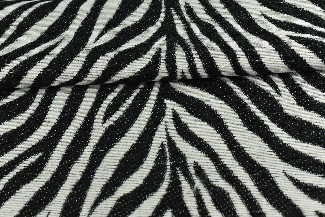 Vintage Black White Geometric Zebra Pattern Jacquard Upholstery Fabric Drapery Fabric|Heavy Weight Woven Upholstery Fabric For Chair Curtain