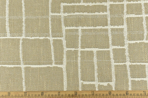 Modern Natural Cotton Linen Blend Abstract Grid Geometric Textured Upholstery Fabric For Chair |Country Decor Fabric For Cushion Pillow