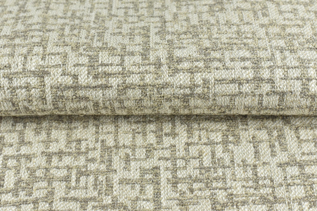 Wool Linen Blend Abstract Geometric Cream Grey Luxury Textured Upholstery Fabric|Modern Heavy Weight Fabric For Dining Chairs,Sofa,Cushion