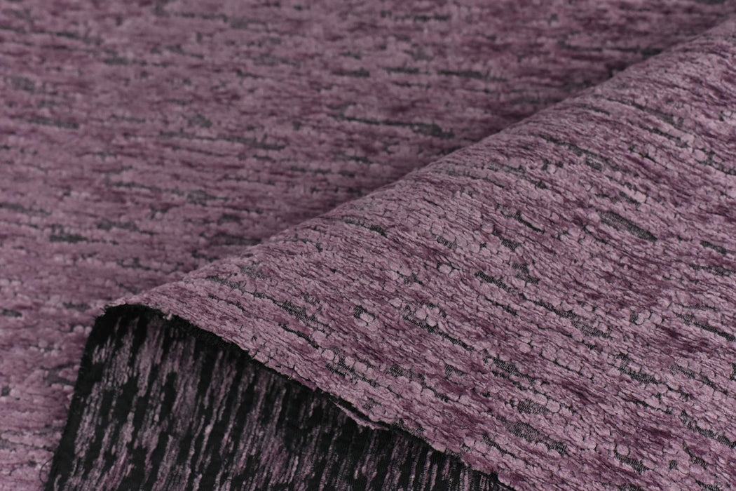 Designer Abstract Woven Raised Purple Chenille Texture Upholstery Fabric For Chair|Heavy Soft Chunky Chenille Fabric For Couch Pillow