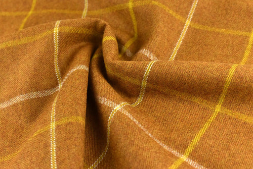 Heavy Weight Yellow Tweed Wool Upholstery Fabric By The Yard For Chair|Vintage Check Pattern Soft Wool Fabric For Ottoman,Curtain(86%Wool)